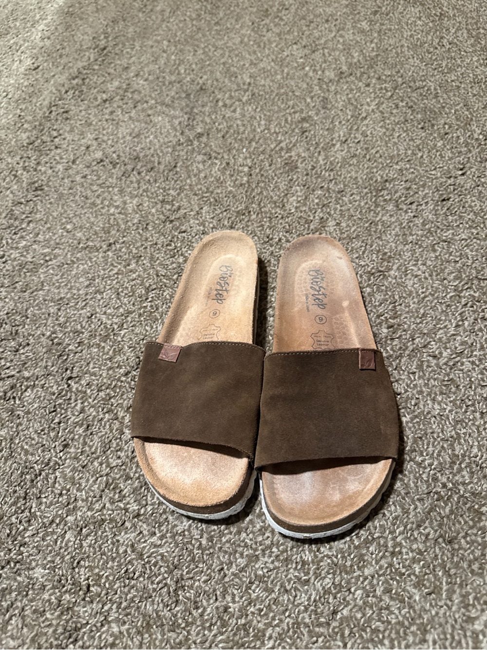 Women’s Brown Slide Sandals - Casual Suede Slide